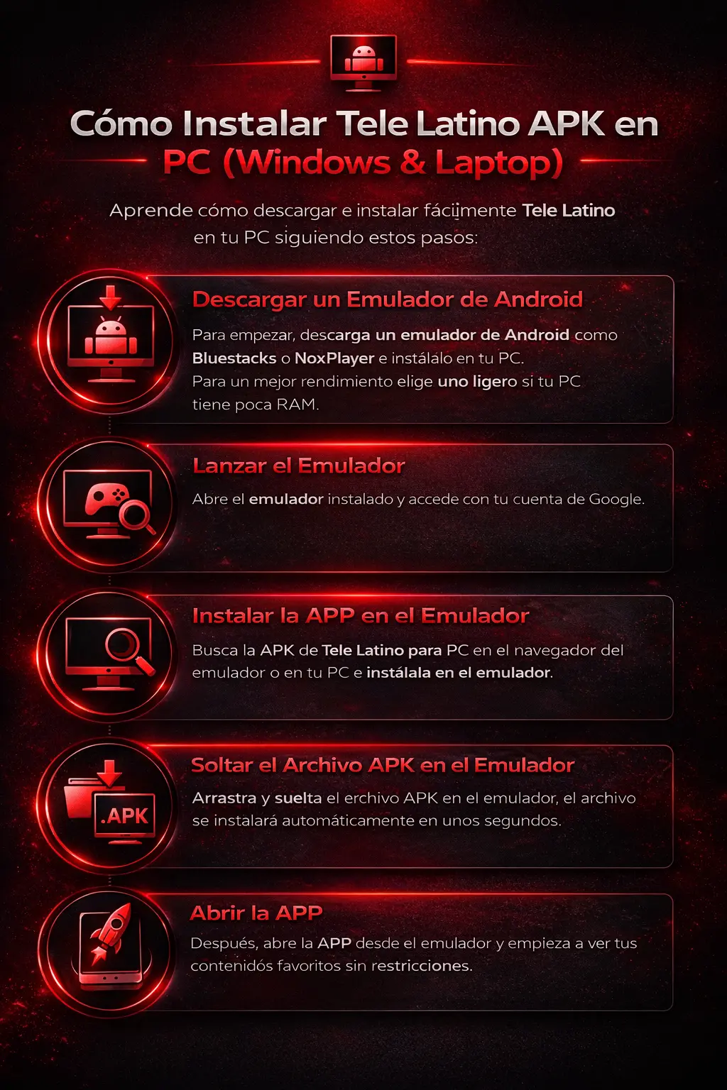 Descargar Tele Latino APK para PC Gratis Última Versión 2026 con Emulador 4 Download method for Tele Latino APK para PC