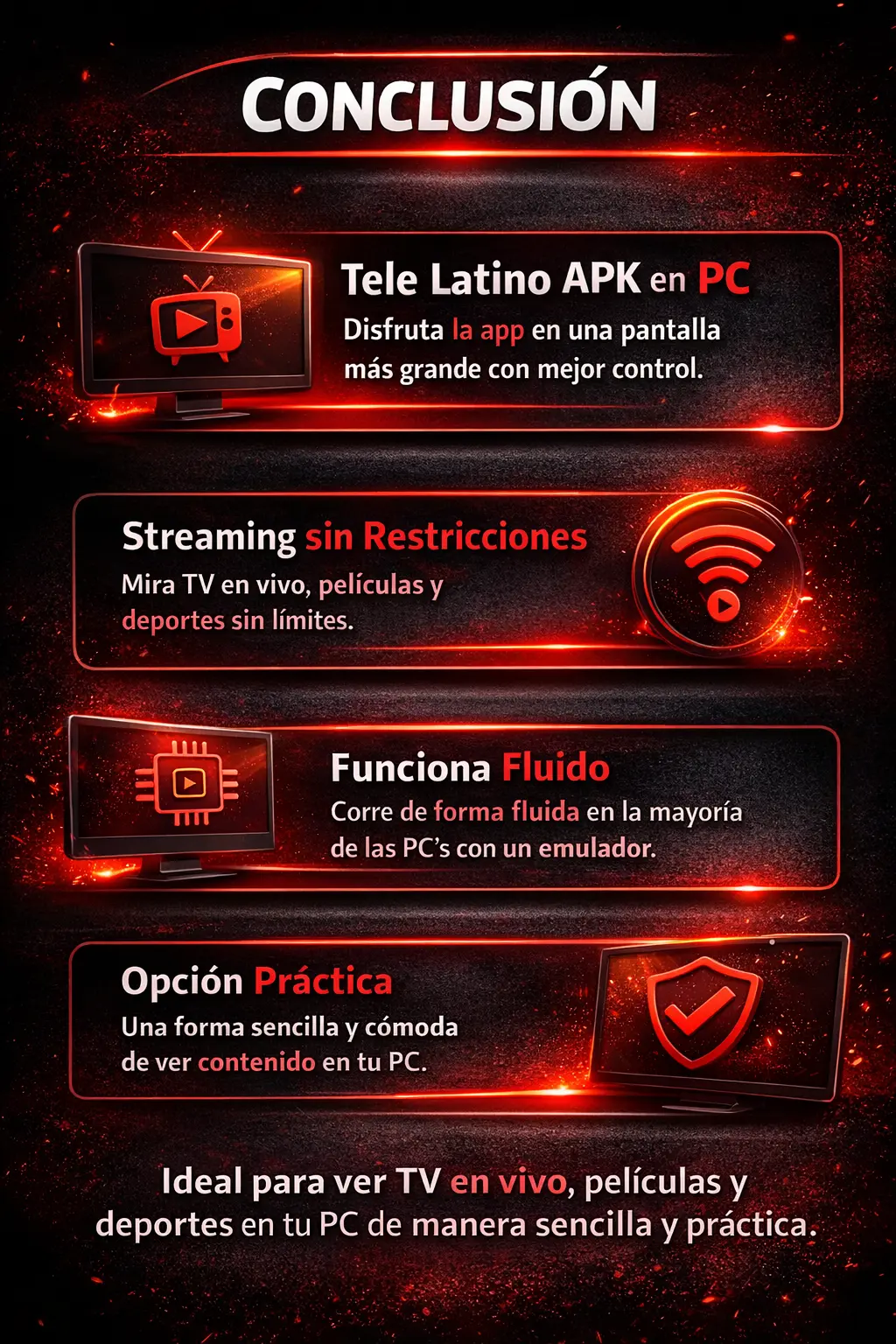 Descargar Tele Latino APK para PC Gratis Última Versión 2026 con Emulador 6 Conclusion for PC